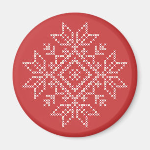 Kerstvakantie noordse sneeuwvlok magneet