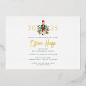 Kerstvakantie Notenkraker Open House Party Gold Folie Uitnodiging (Voorkant)