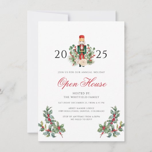 Kerstvakantie Notenkraker Open Huis Feest Kaart (Voorkant)