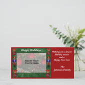 Kerstvakantie Notenkraker Ornament Fotokaart Feestdagenkaart (Staand voorkant)