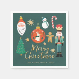 Kerstvakantie Notenkraker Santa Cookie Servet