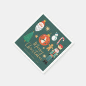 Kerstvakantie Notenkraker Santa Cookie Servet (Hoek)