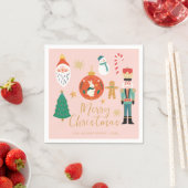 Kerstvakantie Notenkraker Santa Cookie Servet (Insitu)