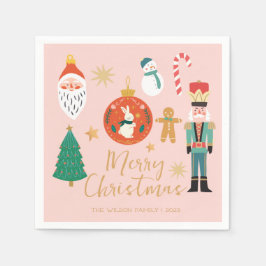 Kerstvakantie Notenkraker Santa Cookie Servet