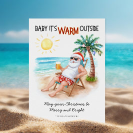 Kerstvakantie op een tropisch strand met Kerstmis Feestdagenkaart