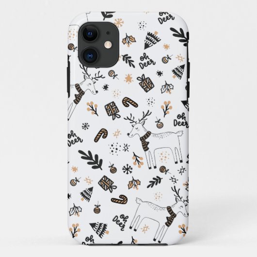 Kerstvakantie op hertenrendieren naadloos patroon Case-Mate iPhone case (Achterkant)