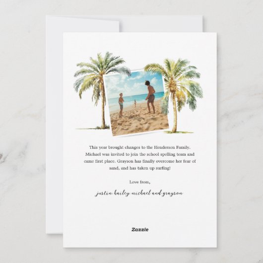 Kerstvakantie op het strand feestdagenkaart (Achterkant)