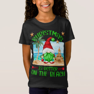 Kerstvakantie op het strand Grappige kabouter T-shirt