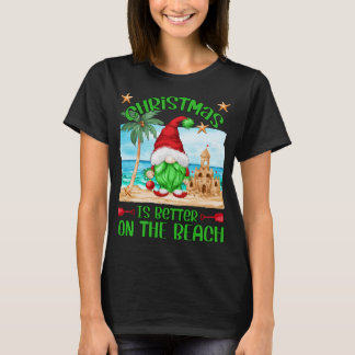 Kerstvakantie op het strand Grappige kabouter T-shirt