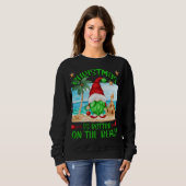 Kerstvakantie op het strand Grappige kabouter Trui (Voorkant volledig)