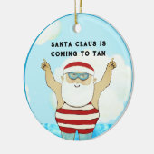 Kerstvakantie op het strand keramisch ornament (Links)