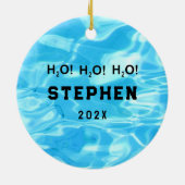 Kerstvakantie op het strand keramisch ornament (Achterkant)