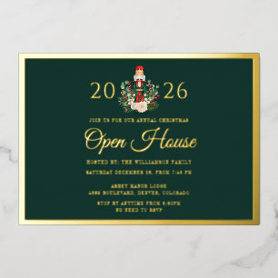 Kerstvakantie Open Huis Familiefeest Folie Uitnodiging