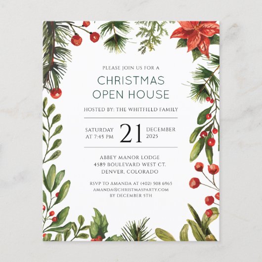 Kerstvakantie Open Huis Feest Flyer (Voorkant)