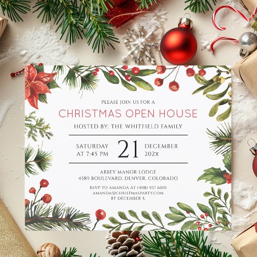 Kerstvakantie Open Huis Feest Uitnodiging