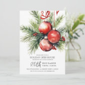 Kerstvakantie Open Huis Geschilderde Bollen  Kaart (Staand voorkant)