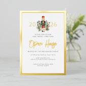 Kerstvakantie Open Huis Notenkraker Script Folie Uitnodiging (Staand Voorkant)