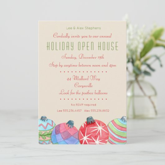 Kerstvakantie Open Huis Uitnodiging (Staand voorkant)