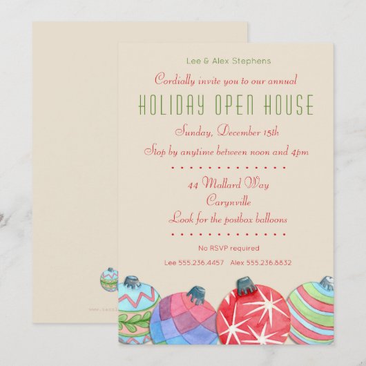 Kerstvakantie Open Huis Uitnodiging (Voorkant / Achterkant)