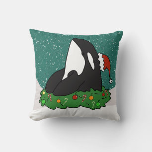 Kerstvakantie Orka Zwart-wit Doder Walvis Kussen