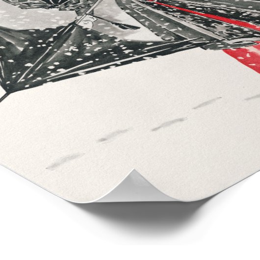 Kerstvakantie oude dame poster (Hoek)