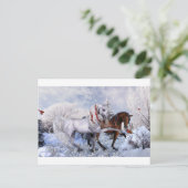 Kerstvakantie paarden feestdagenkaart (Staand voorkant)