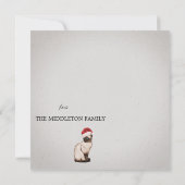 Kerstvakantie Paarse Kat Santa Groet (Achterkant)