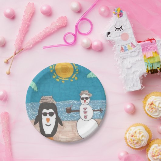 kerstvakantie papieren bordje (Feest)