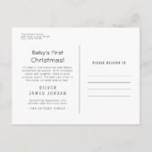 Kerstvakantie Pasgeboren Baby Geboorte Aankondigin Briefkaart (Achterkant)