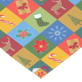 Kerstvakantie patchwork patroon korte tafelloper (Hoek)