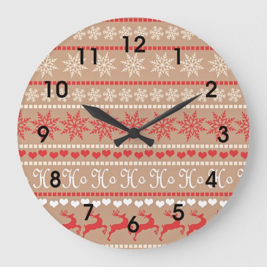 Kerstvakantie patroon grote klok (Voorkant)