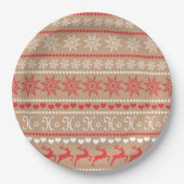 Kerstvakantie patroon papieren bordje (Voorkant)
