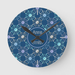 kerstvakantie patroon. tekst. ronde klok