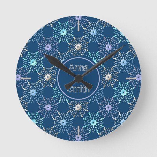 kerstvakantie patroon. tekst. ronde klok (Voorkant)