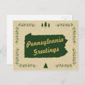 Kerstvakantie Pennsylvania State Groeten Feestdagenkaart (Voorkant / Achterkant)