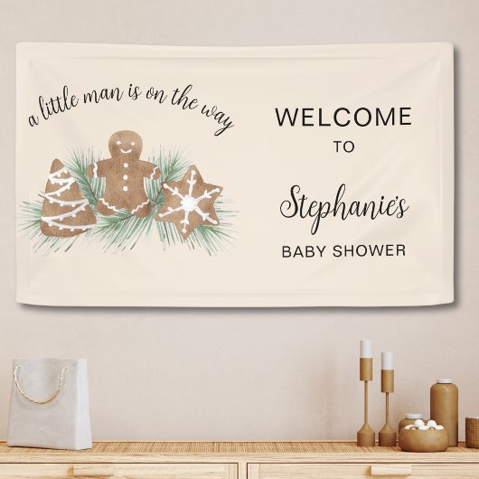 Kerstvakantie Peperkoek Baby Shower Spandoek
