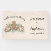 Kerstvakantie Peperkoek Baby Shower Spandoek (Horizontaal)