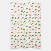 Kerstvakantie peperkoek Man Candy Cane Tree Theedoek (Verticaal)