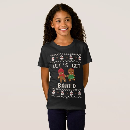 Kerstvakantie peperkoek man vrouw worden gebakken  t-shirt (Voorkant volledig)