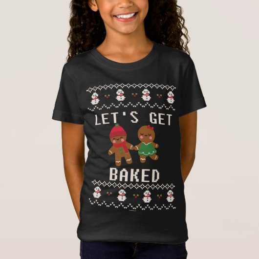Kerstvakantie peperkoek man vrouw worden gebakken  t-shirt (Voorkant)