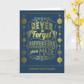 Kerstvakantie Personeel Vrijwillige Kantoor Kaart (Gele Bloem)