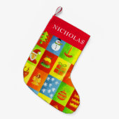 Kerstvakantie Persoonlijke Naam Kleine Kerstsok (Voorkant (Hangend))