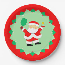 Kerstvakantie Pickleball Feest Papieren Bordje