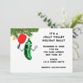 Kerstvakantie Pickleball Party Kaart (Staand voorkant)