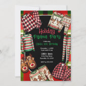 Kerstvakantie PJ's pyjamafeest verjaardag Kaart (Voorkant)