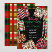 Kerstvakantie PJ's pyjamafeest verjaardag Kaart (Voorkant / Achterkant)