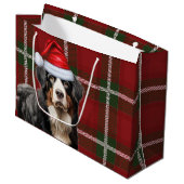 Kerstvakantie Plaid Berner Mountain Hondenliefhebb Groot Cadeauzakje (Voorkant Gekanteld)