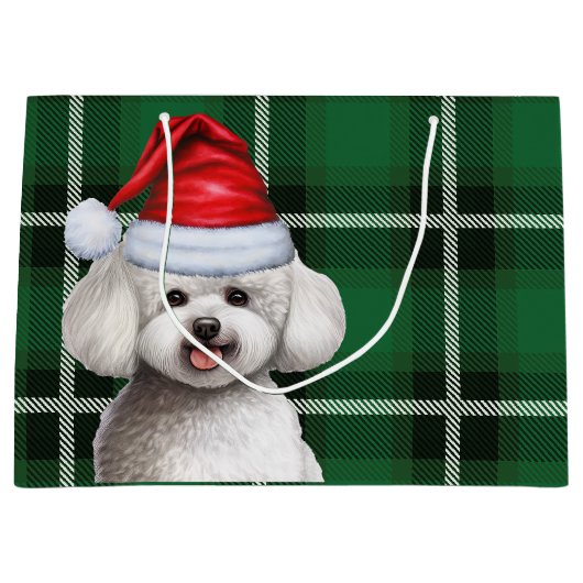 Kerstvakantie Plaid Bichon Frise Hondenliefhebber Groot Cadeauzakje (Voorkant)