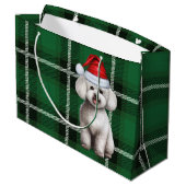 Kerstvakantie Plaid Bichon Frise Hondenliefhebber Groot Cadeauzakje (Achterkant Gekanteld)