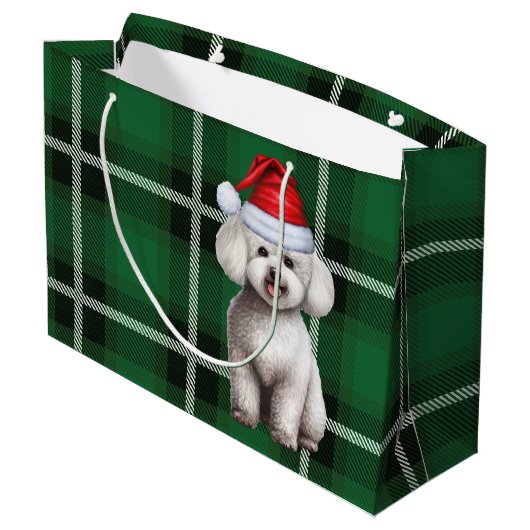 Kerstvakantie Plaid Bichon Frise Hondenliefhebber Groot Cadeauzakje (Achterkant Gekanteld)